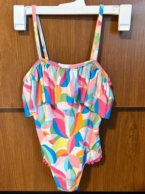 Ruffle Butts Girls Multicolor Tropical Adventure Ruffle One-Piece Swimsuit
